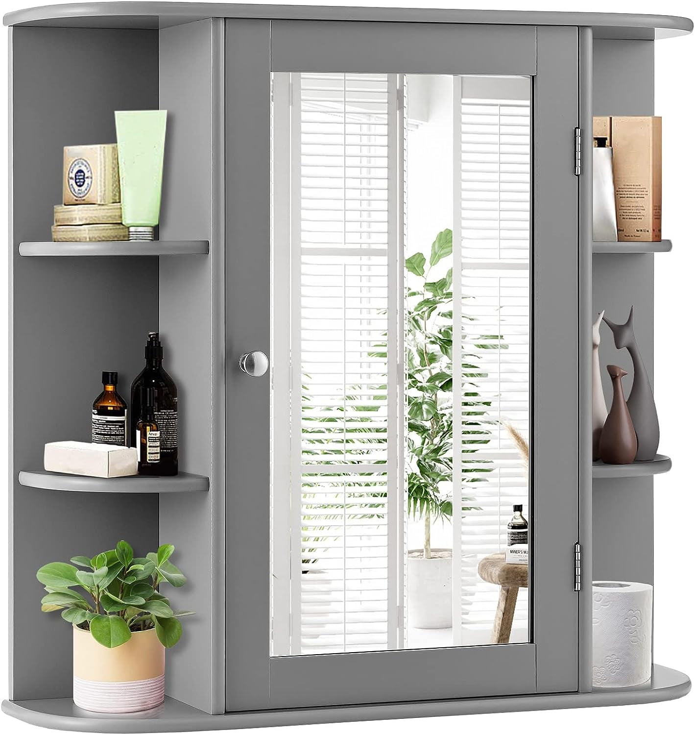 Bathroom Medicine Cabinet with Mirror, Wall Mounted Storage Cabinet ...