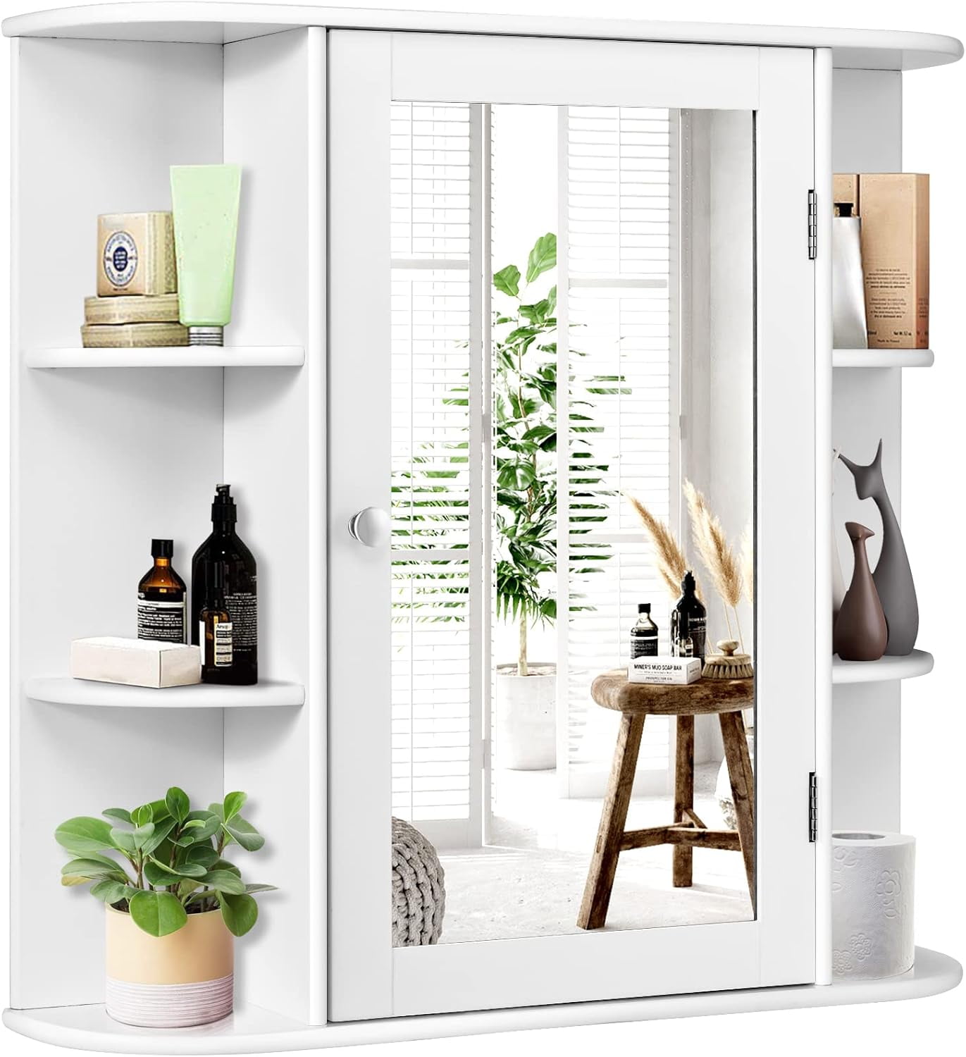 Bathroom Medicine Cabinet with Mirror, Wall Mounted Storage Cabinet ...