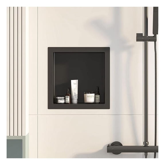 Bathroom Medicine Cabinet Recessed,12x12 Black Shower Niche for Shower Wall,Surface Mount Medicine Cabinet,Small Bathroom Wall Cabinet,Recessed Wall Niche for Over Toilet Storage/Living Room