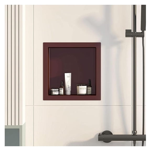 Bathroom Medicine Cabinet Recessed,12x12 Brown Shower Niche for Shower Wall,Surface Mount Medicine Cabinet,Small Bathroom Wall Cabinet,Recessed Wall Niche for Over Toilet Storage/Living Room