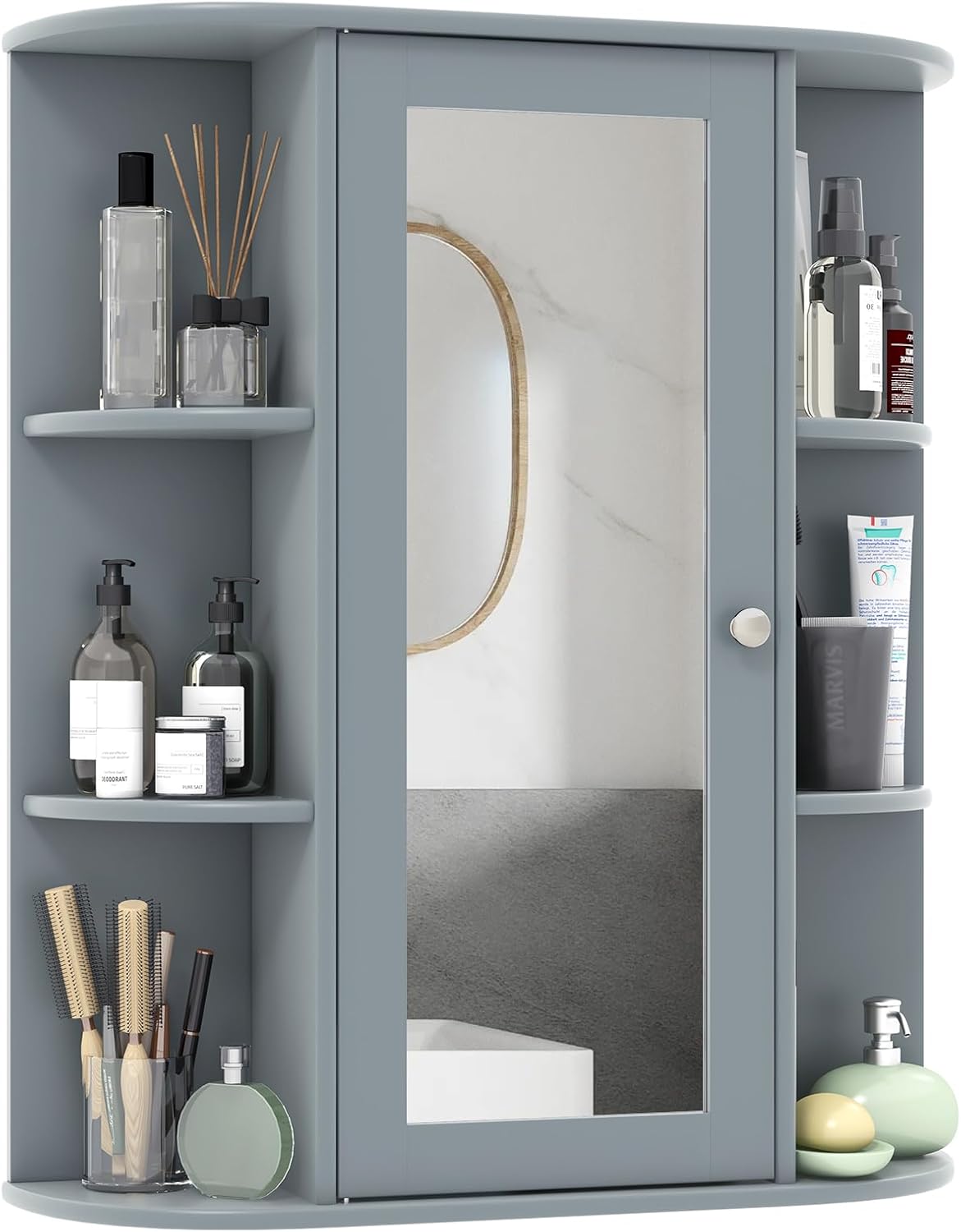 Bathroom Medicine Cabinet, Wall Mounted Storage Cabinet with Mirror ...