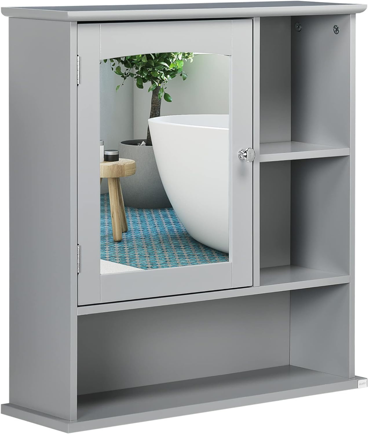 Bathroom Medicine With Mirror, WallMounted Bathroom
