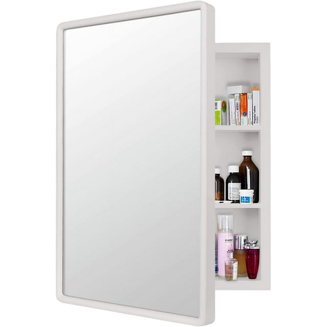 Bathroom Medicine with Mirror Solid Wood Framed Bathroom Mirror