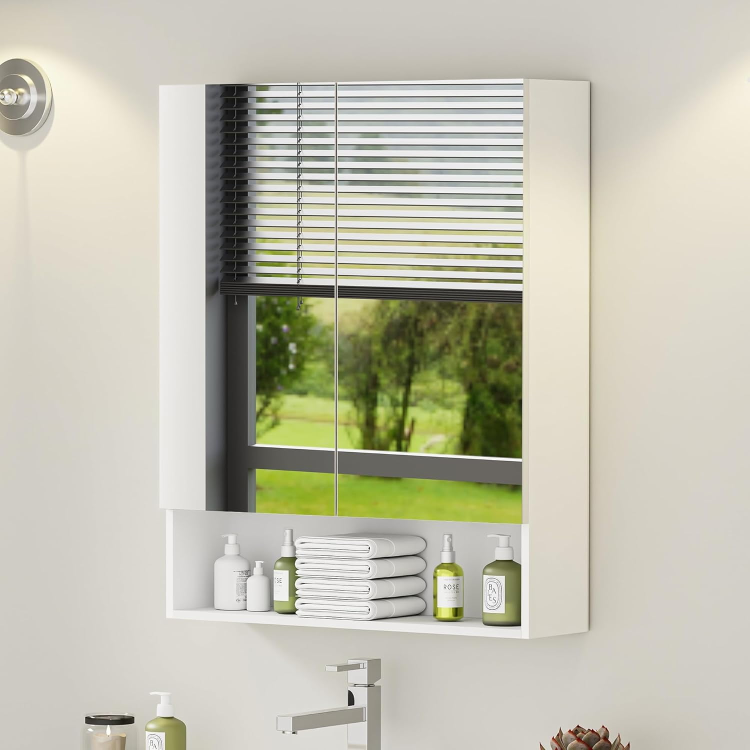 Bathroom Medicine Cabinets with Mirror, 24" Wall Mounted Bathroom ...