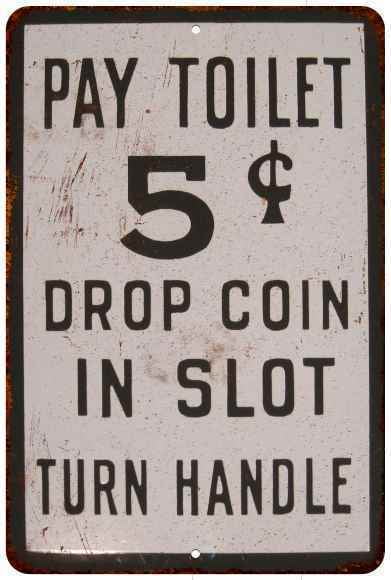 Bathroom Metal Aluminium Sign Pay Toilet Vintage Look Retro ...