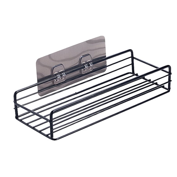 Bathroom Metal Floating Shelf, Wall Mounted Metal Wire Organizer Storage Basket, All Purpose Shower Shelf Organizer for Bathroom Toiletries and Kitchen Seasoning Jars Storage,Z3-Black