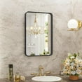 thumbnail image 1 of Bathroom Mirror 36x24 Inch Black Metal Frame Rectangle Vanity Mirror with Rounded Corners, Modern Decorative for Restroom, Farmhouse, Horizontally or Vertically Hanging, 1 of 7