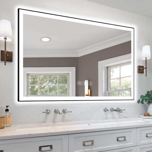 Bathroom Mirror 60x36 Inch Frameless LED Bathroom Mirror,Smart Mirror,Bathroom Wall Mirror