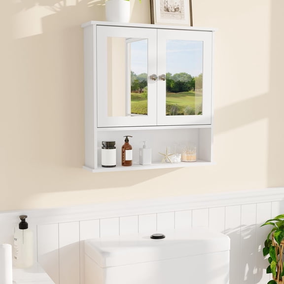 Bathroom Mirror Cabinet - White