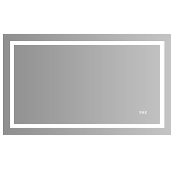 Bathroom Mirror, Lighted Bathroom Vanity Mirror with Dimmable Front Light, 48 x 36 Inch/60x36 Inch Anti-Fog Makeup Mirror For Bedroom, Wall Mounted Makeup Mirror