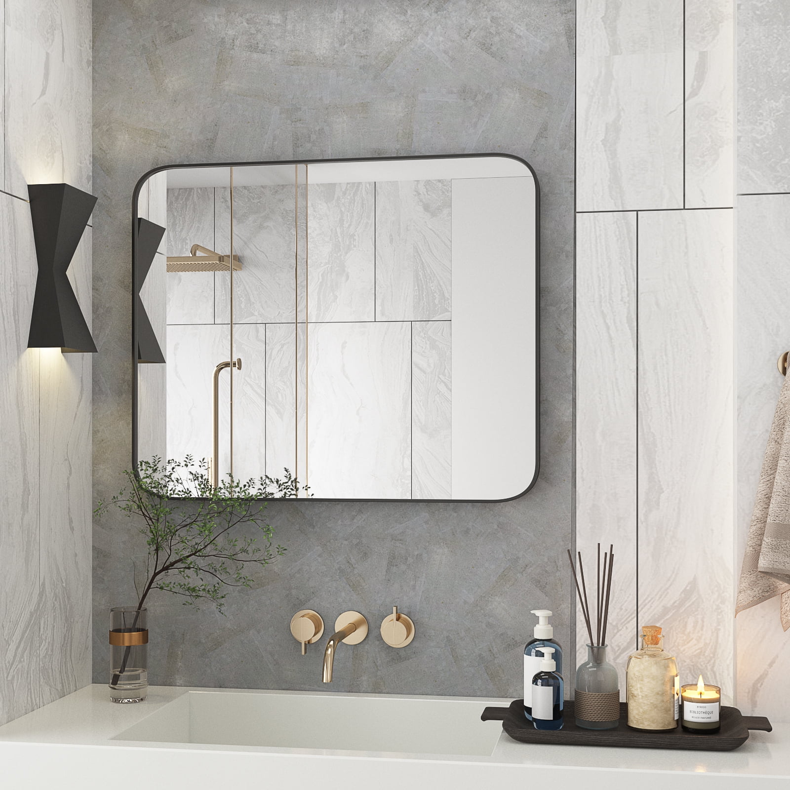 Bathroom Mirror, Stylish WallMounted Rectangular Bathroom Vanity