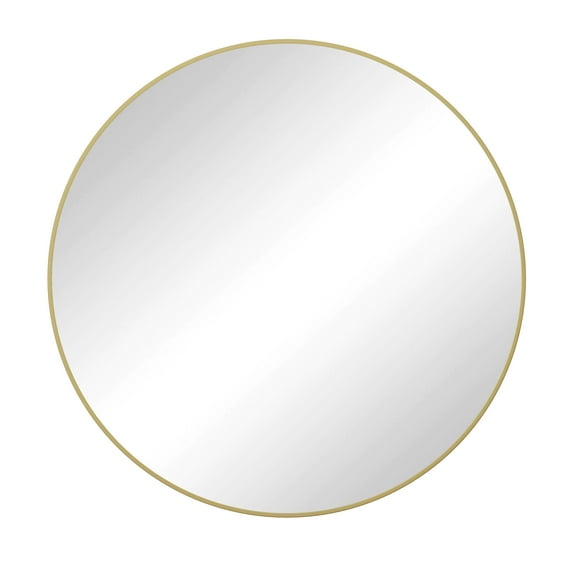 Bathroom Mirror Wall Mirror 39 Inch Gold Circular Mirror Metal Framed Mirror Round Vanity Mirror Dressing Mirror, for Bathroom, Living Room, Bedroom Wall Decor,Wall Mirror