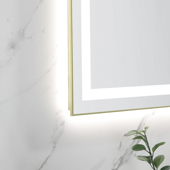 Bathroom Mirrors 20 x 32 Inch LED Bathroom Mirror with Front and Backlight, Wall Mounted Vanity Mirror with Aluminum Frame, Anti-Fog, Memory, 3 Colors, Stepless Dimmable,Wall Mounted Bathroom Mirrors