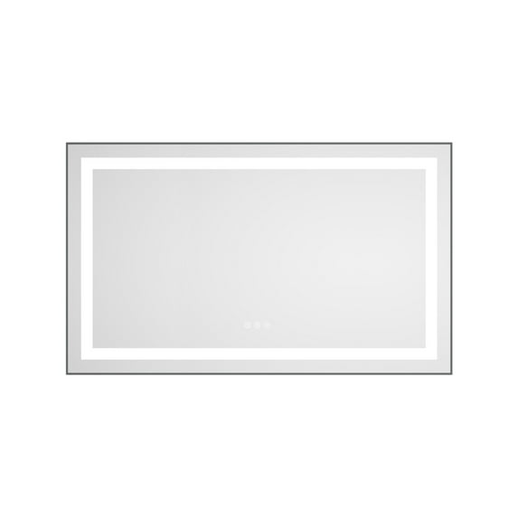 Bathroom Mirrors 40 x 24 Inch LED Bathroom Mirror with Front and Backlight, Wall Mounted Vanity Mirror with Aluminum Frame, Anti-Fog, Memory, 3 Colors, Stepless Dimmable,Wall Mounted Bathroom Mirrors