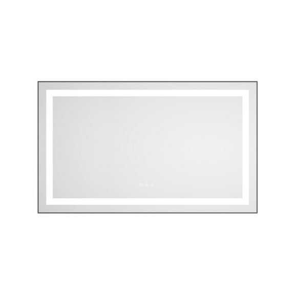 Bathroom Mirrors 40 x 24 Inch LED Bathroom Mirror with Front and Backlight, Wall Mounted Vanity Mirror with Aluminum Frame, Anti-Fog, Memory, 3 Colors, Stepless Dimmable,Wall Mounted Bathroom Mirrors