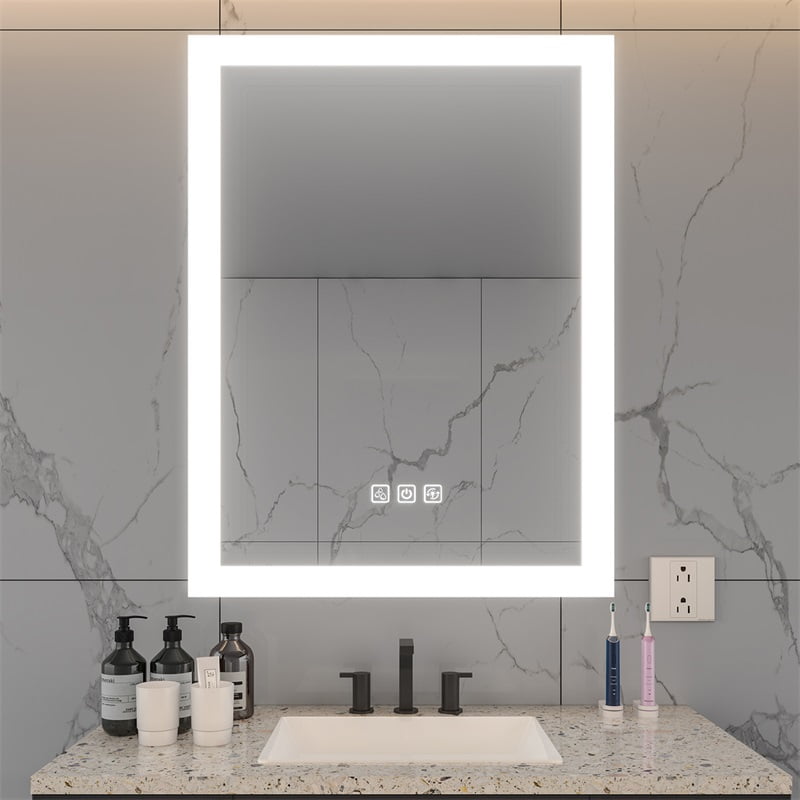 Bathroom Mirrors Bright LED Bathroom Mirror 32" x 24" Front Side Light ...