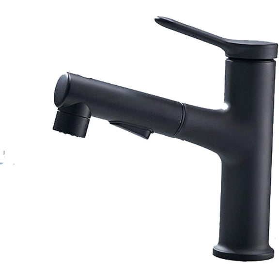 Bathroom Mixer Taps with Pull Out Spray Hot and Cold Basin Mixer Tap with Extendible 3 Spray Modes Single Hole Retractable Multi-Function Single Handle Bathroom Sink Faucet for Washbasin,White