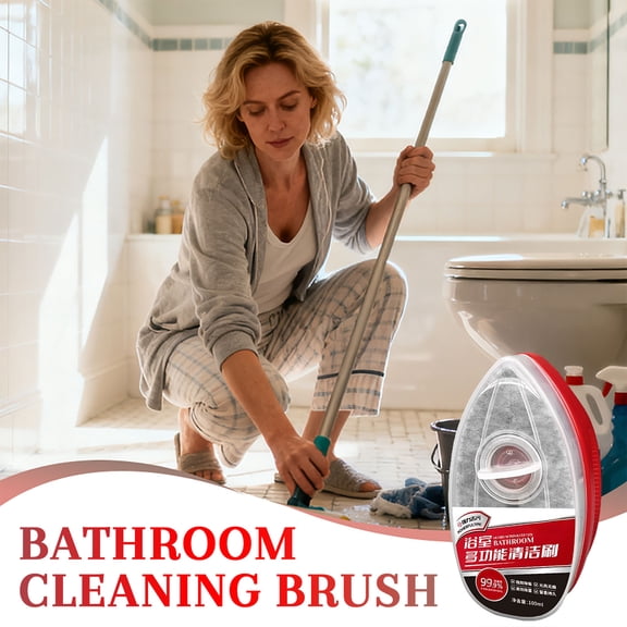Bathroom Multifunctional Cleaning Brush 100ml,Deep Clean Ceramic Tiles,Soap Scum and Hard Water Stains Remover,Hygienic Sanitizer with Convenient Brush Applicator for Shower,Sink,Toilet-red