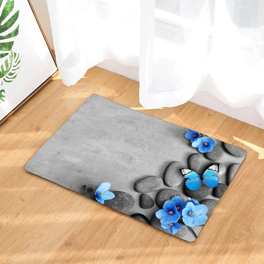 Bathroom Non-slip Mat Funny Beach Pebbles Feet 3D Printed Bath Mat ...