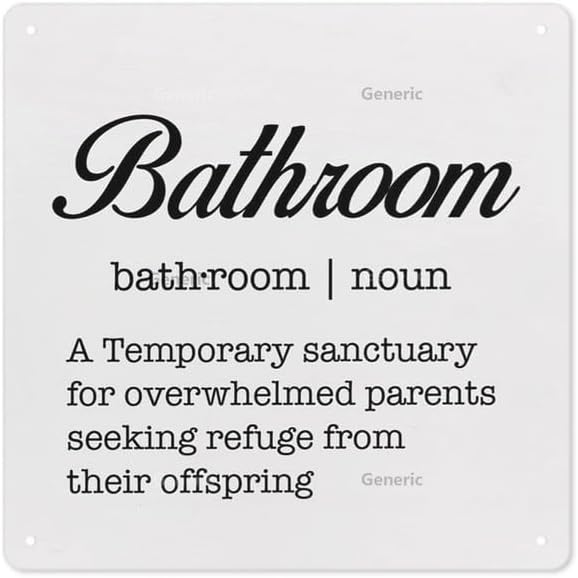 Bathroom Noun Definition Sign Decor Sign, Bathroom Sign for Home Restroom Toilet Decor Metal Tin
