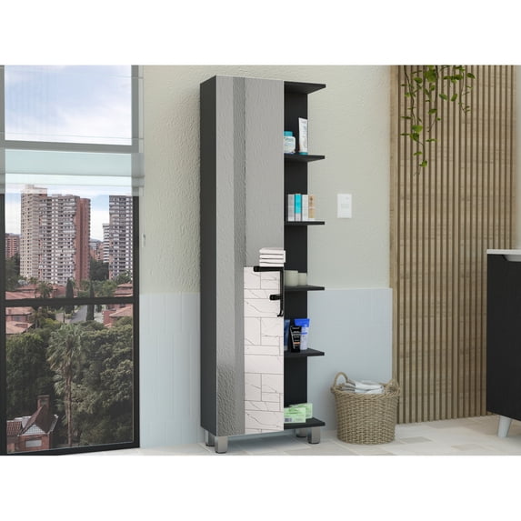 Bathroom Organization Made Easy - Freestanding Cabinet with Multiple Shelves