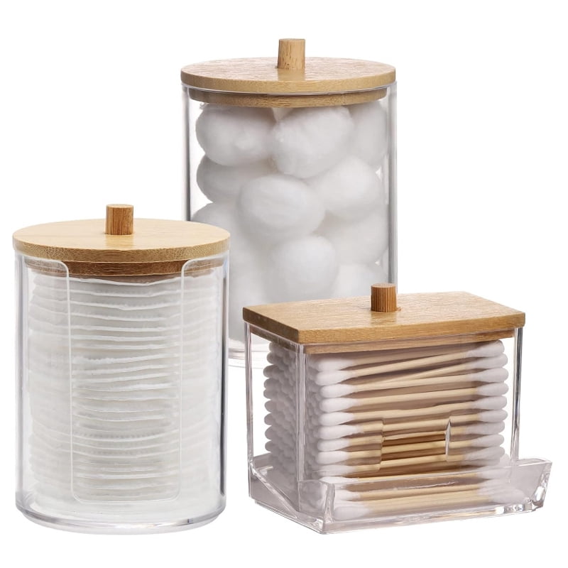 Bathroom Organizer Accessories Set Qtip Holder Storage with Clear ...