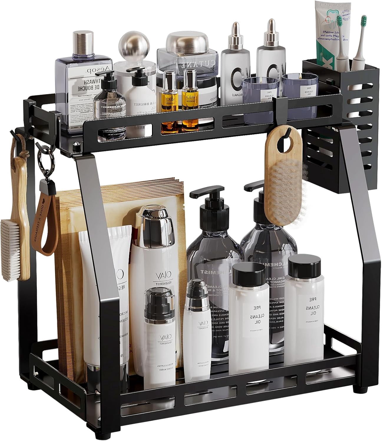 Bathroom Organizer Countertop,2 Tiered Tray Stand,Perfume Organizer ...