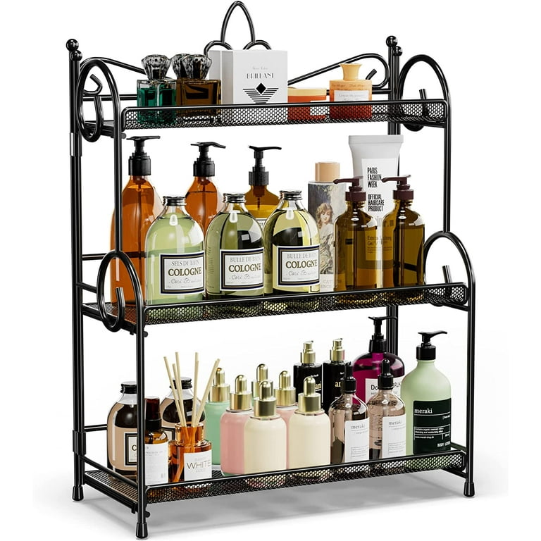 EKNITEY Spice Rack Organizer for Countertop, 2 Tier Bathroom Shelf