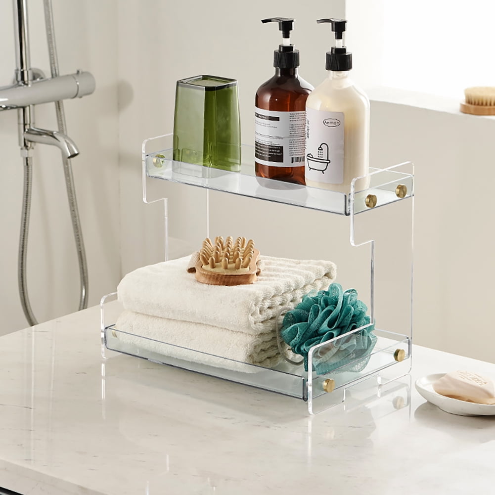Bathroom Organizer Countertop, Acrylic Bathroom Counter Organizer Shelf ...
