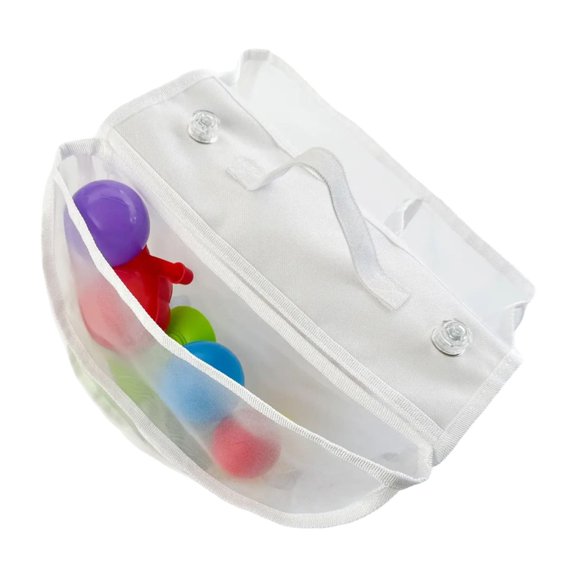 Bathroom Organizer Net Bag With Strong Suction Cups Storage Saddles For Kids Toy