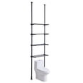 thumbnail image 1 of Bathroom Organizer, Over The Toilet Storage, 4-Tier Adjustable Wood Shelves for Small Rooms, Saver Space Rack, Narrow Cabinet, Rustic Brown, 1 of 5
