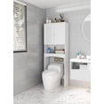 thumbnail image 1 of Bathroom Organizer, Over-The-Toilet Storage Cabinet with 2-Door and Open Shelf, Wooden Bathroom Shelves Over Toilet for Small Room Bathroom,Matte White, 1 of 6