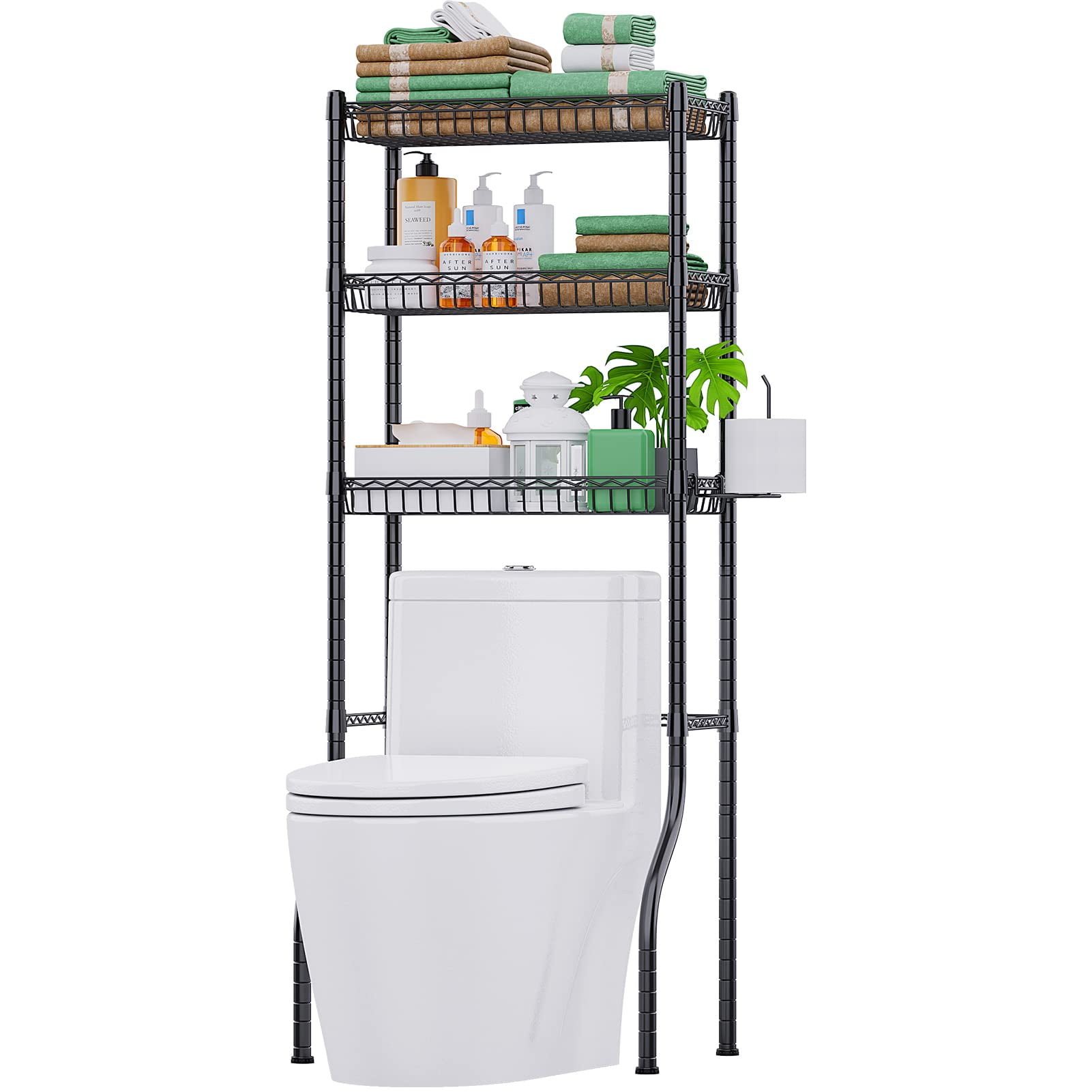 Bathroom Organizer Over The Toilet Storage, LEHOM 3Tier Bathroom Shelves Over Toilet Shelf