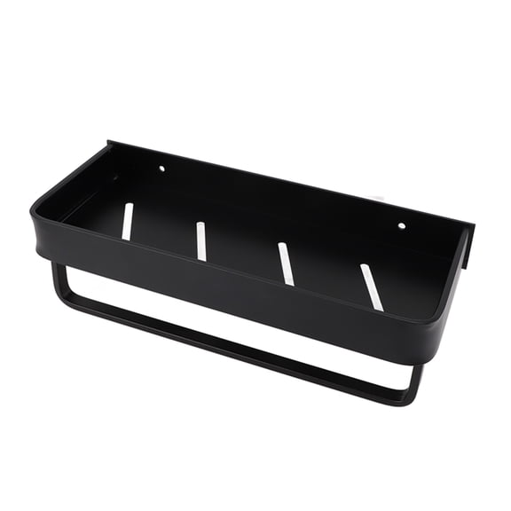 Bathroom Organizer Shelf with Towel Bar Punch-Free Wall Mounted Floating Shelves Space Aluminum Shower Caddy for Bathroom Kitchen Storage (12.6 in / 32 cm)
