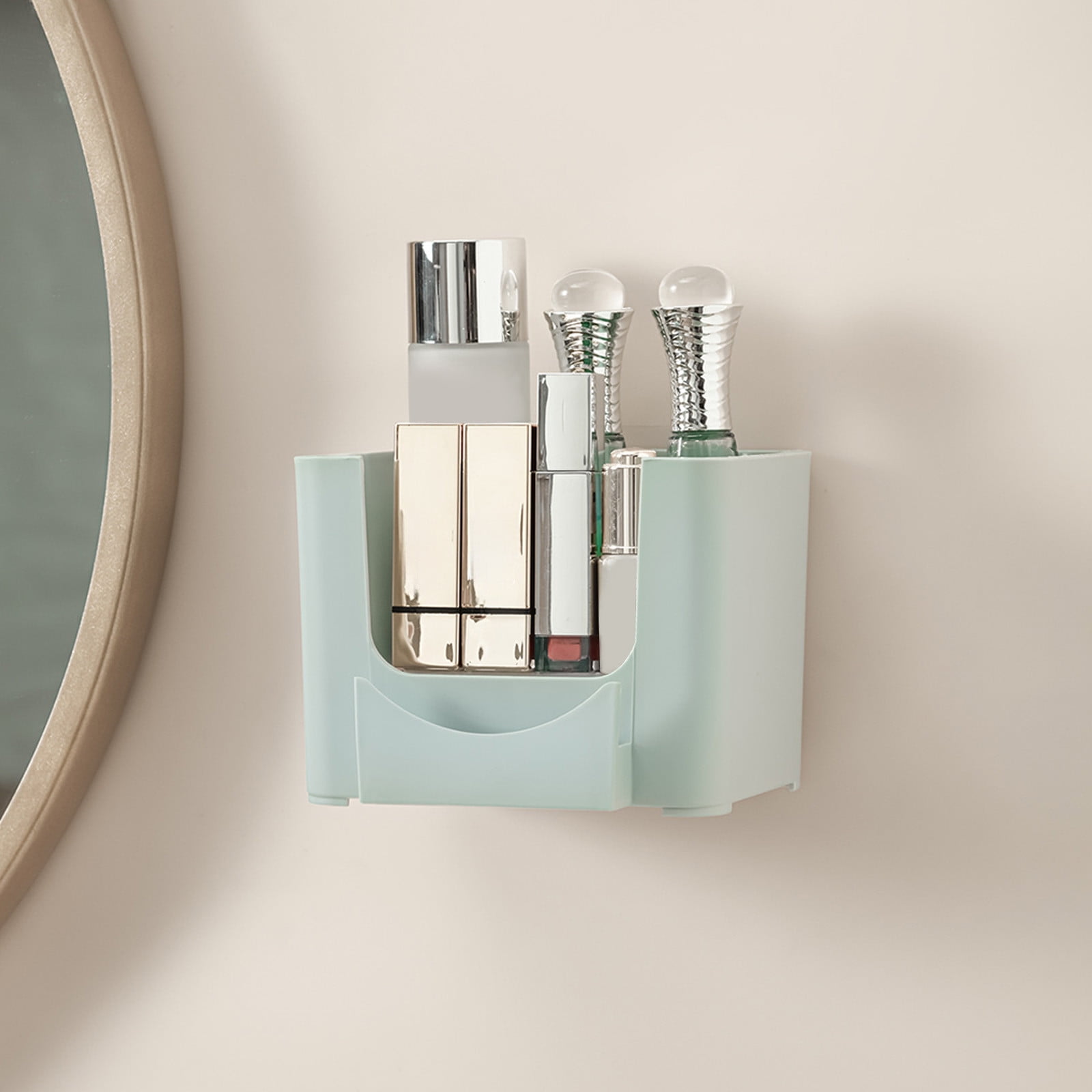 Bathroom Organizer Shelf Wall Mount Holder, No Drill Adhesive Install ...