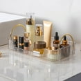 thumbnail image 1 of Bathroom Organizer, Under Sink Storage Box with Ribbon Handles, Countertop Cosmetic and Toys Organizer, Transparent Plastic Bin for Cabinet, Portable Clear Container, 1 of 6