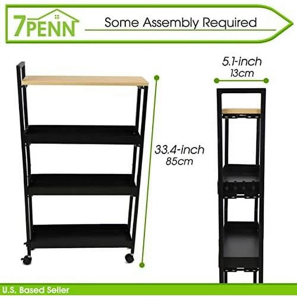Bathroom Organizer Slim Storage Cart With Wheels Mobile 4 Tier Narrow