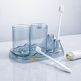 thumbnail image 1 of Bathroom Organizer, Toothbrush Holder with 2 Cups, Vanity Tray for Countertop Storage, Plastic Bathroom Accessory Set for Toiletries and Cosmetics, 1 of 8