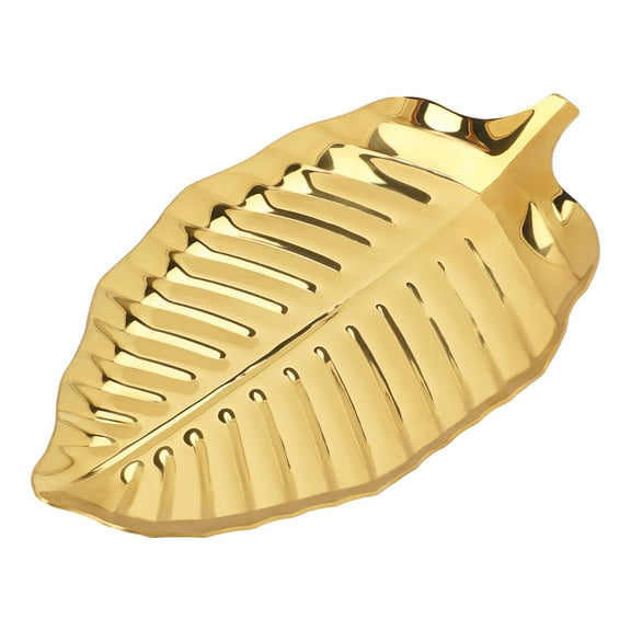 Bathroom Organizers and Storage, Jewelry Organizer Tray & Spoon Rest for Kitchen Counter, Leaf Spoon Rest for Stove Top, Stainless Steel Coffee Spoon Utensil Rest, Spoon Holder Dessert Rack, Gold