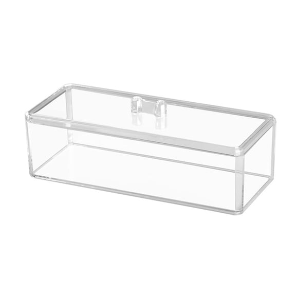 Bathroom Organizers and Storage Acrylic Stackable Rectangular Box with Lid for Hair Accessories, Jewelry, and Makeup, Clear Small Jewelry Organizer