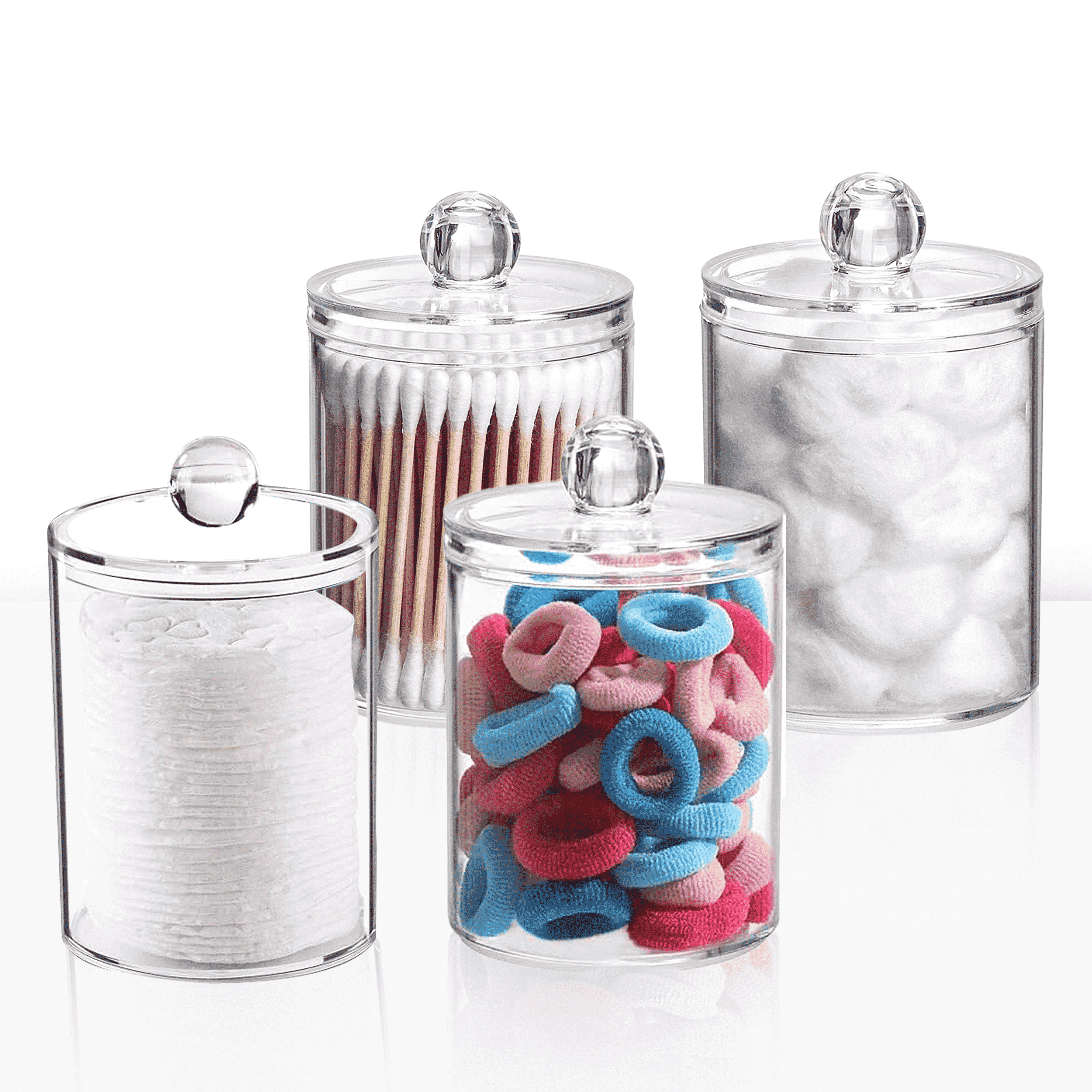 Havenity 4 Piece Clear Acrylic Bathroom Canister Set | Pack of 4 ...