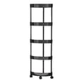 thumbnail image 1 of Bathroom Organizers and Storage Cart, Rolling Cart with Wheels and Handle Utility Trolley for Living Room, Bathroom, Kitchen 5 Tier Black, 1 of 6