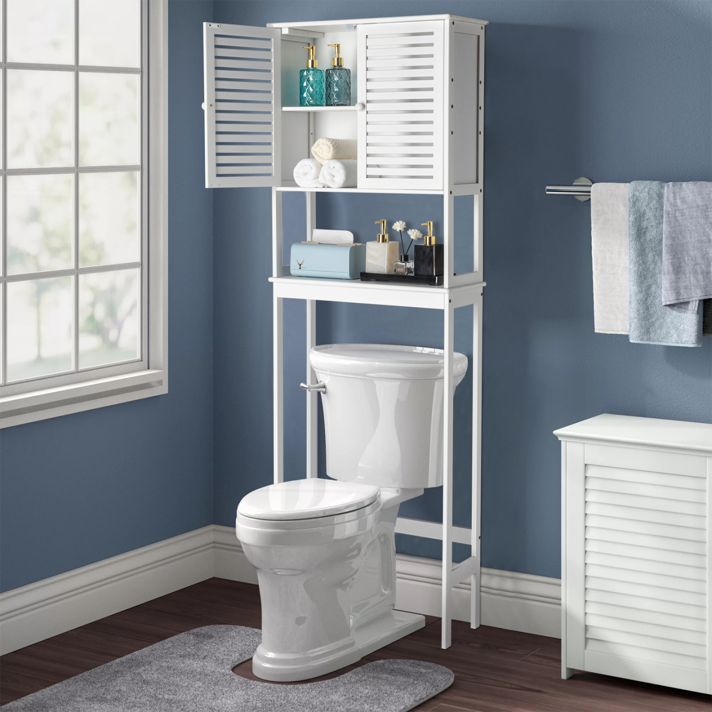 Triple Tree Bathroom Over The Toilet Storage Cabinet, Bamboo ...