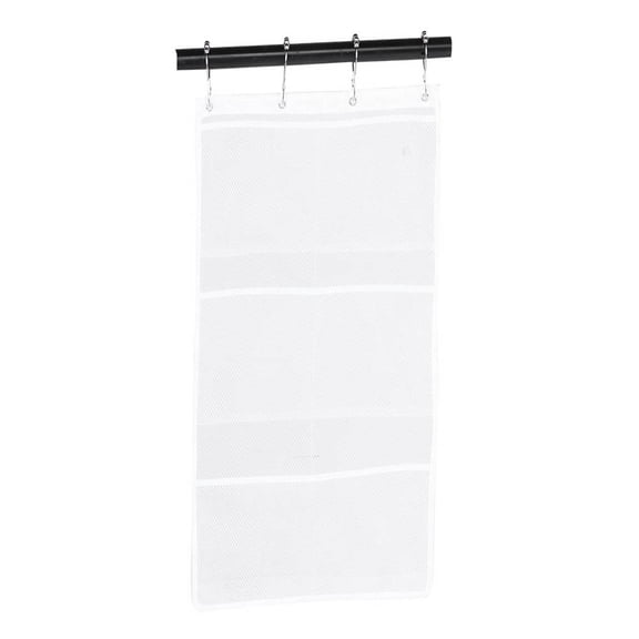 Bathroom Over the Door Hanging Mesh Pockets Storage Bag Holder with Hooks