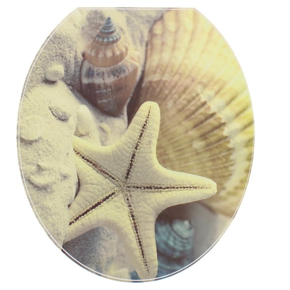 Uxcell Bathroom Starfish Pattern Removable Toilet Closestool Lid Sticker