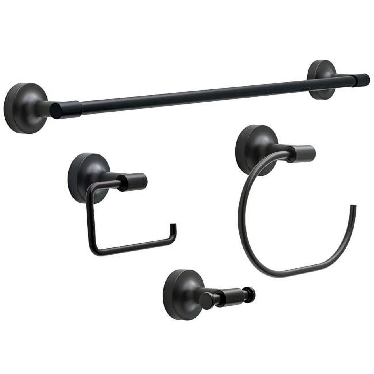 Matte Black Metal 4-Piece Bathroom Hardware Set