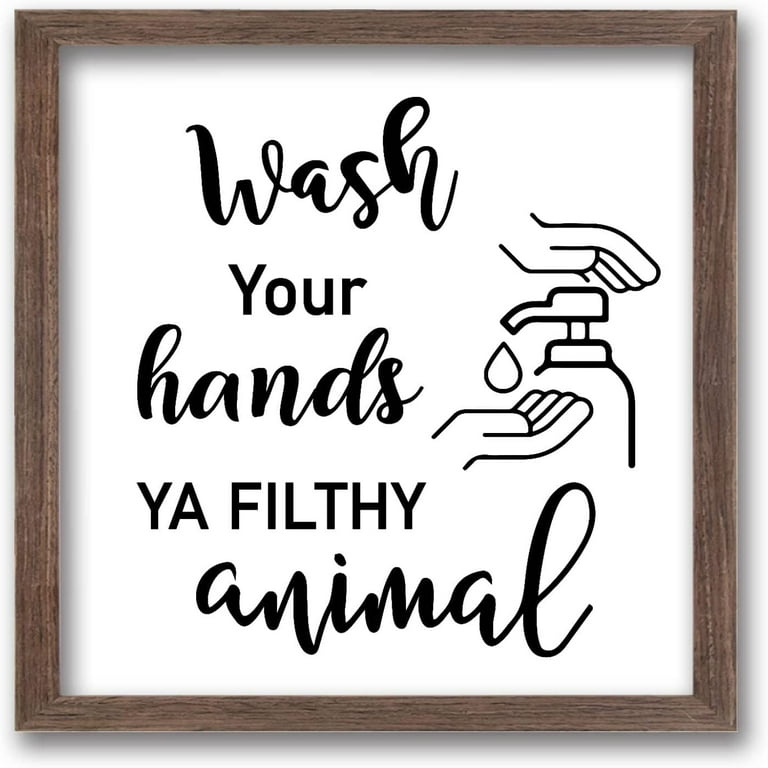Bathroom Picture Framed Signs Wash Hands Sign-Wash Your Hands(7x7 