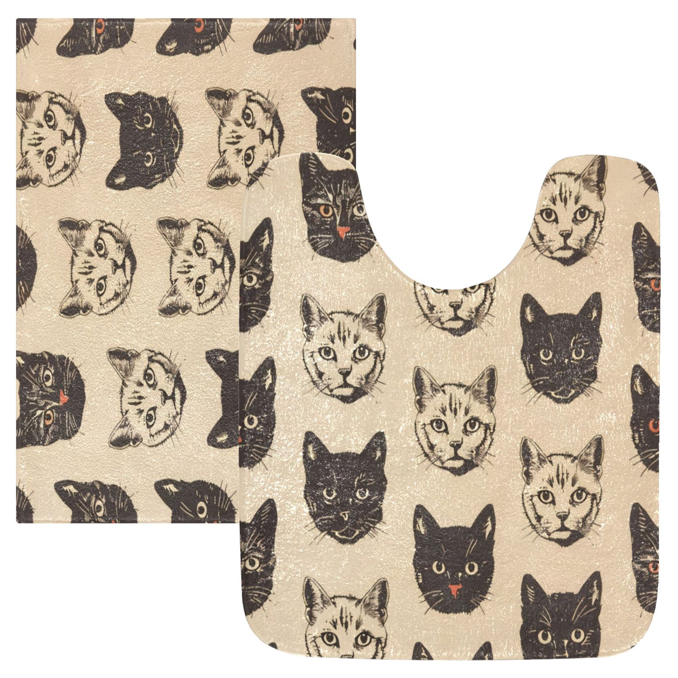 Carpet one generation flocking ins Nordic cartoon cat bathroom absorbent mat home entrance living room mat