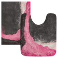 thumbnail image 1 of Bathroom Plush Absorbent Mat Combined U-Shaped Square Pad Bath Mat Fluffy Suitable For Bathroom Toilet Living Room Absorb Water Non-Slip Durable Pink Lava Picture, 1 of 9