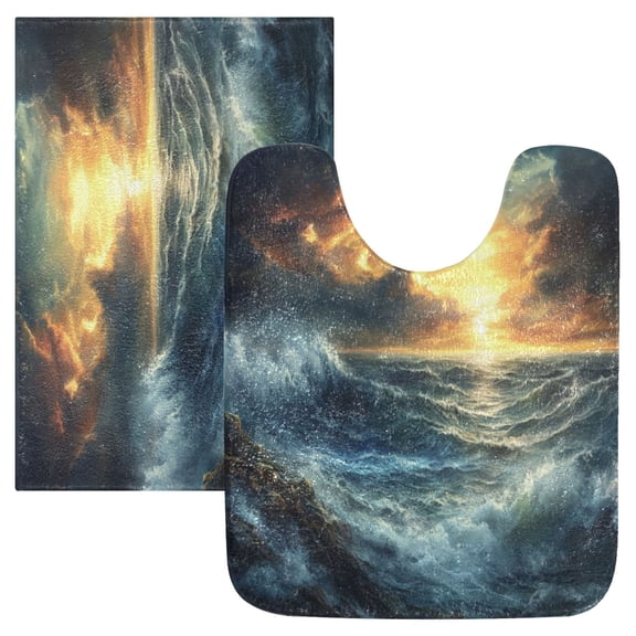 Bathroom Plush Absorbent Mat Single Square Pad 16x24Inches Bath Mat Fluffy Suitable For Bathroom Toilet Living Room Absorb Water Non-Slip Durable Dark Sky Picture